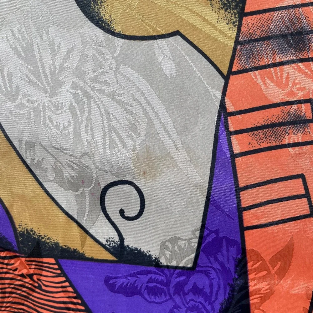 Vintage Picasso Abstract Face Scarf Women Multicolor Cubist Art Print Jacquard
